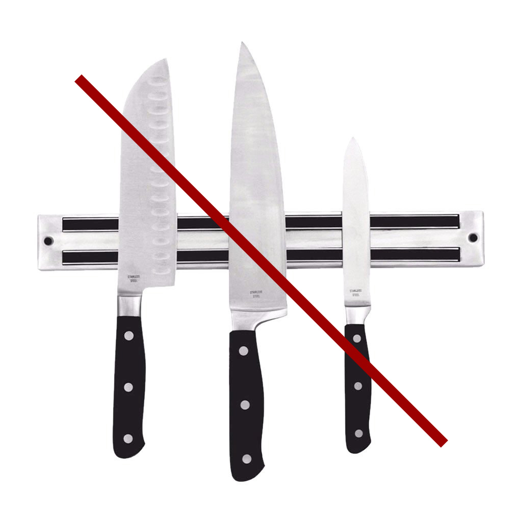 magnetic knife racks with metal