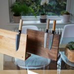 Massivholz Magnetischer Messerständer Block dunkle Walnuss super stark 10