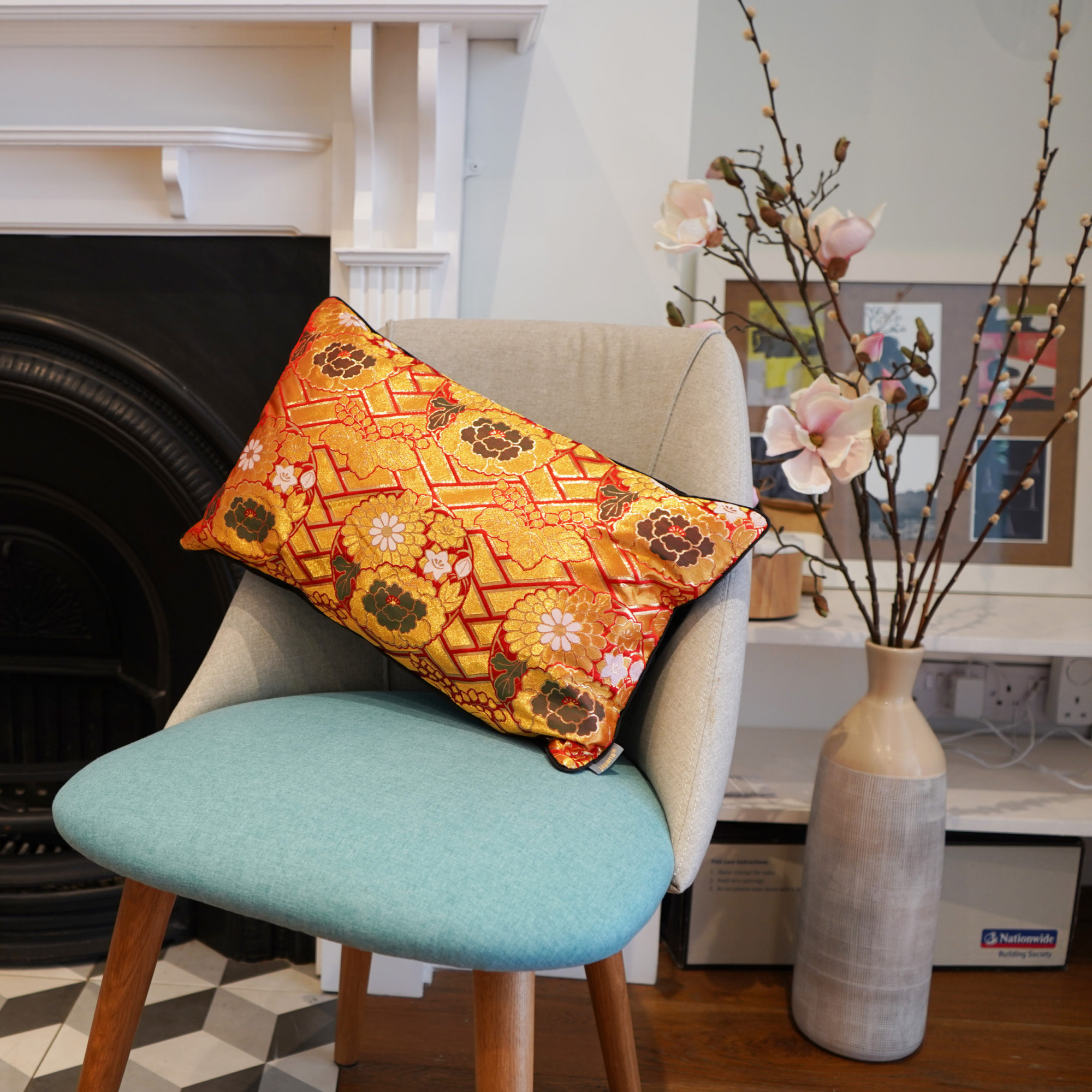 Japanese Kimono Silk Cushion Soraya 2