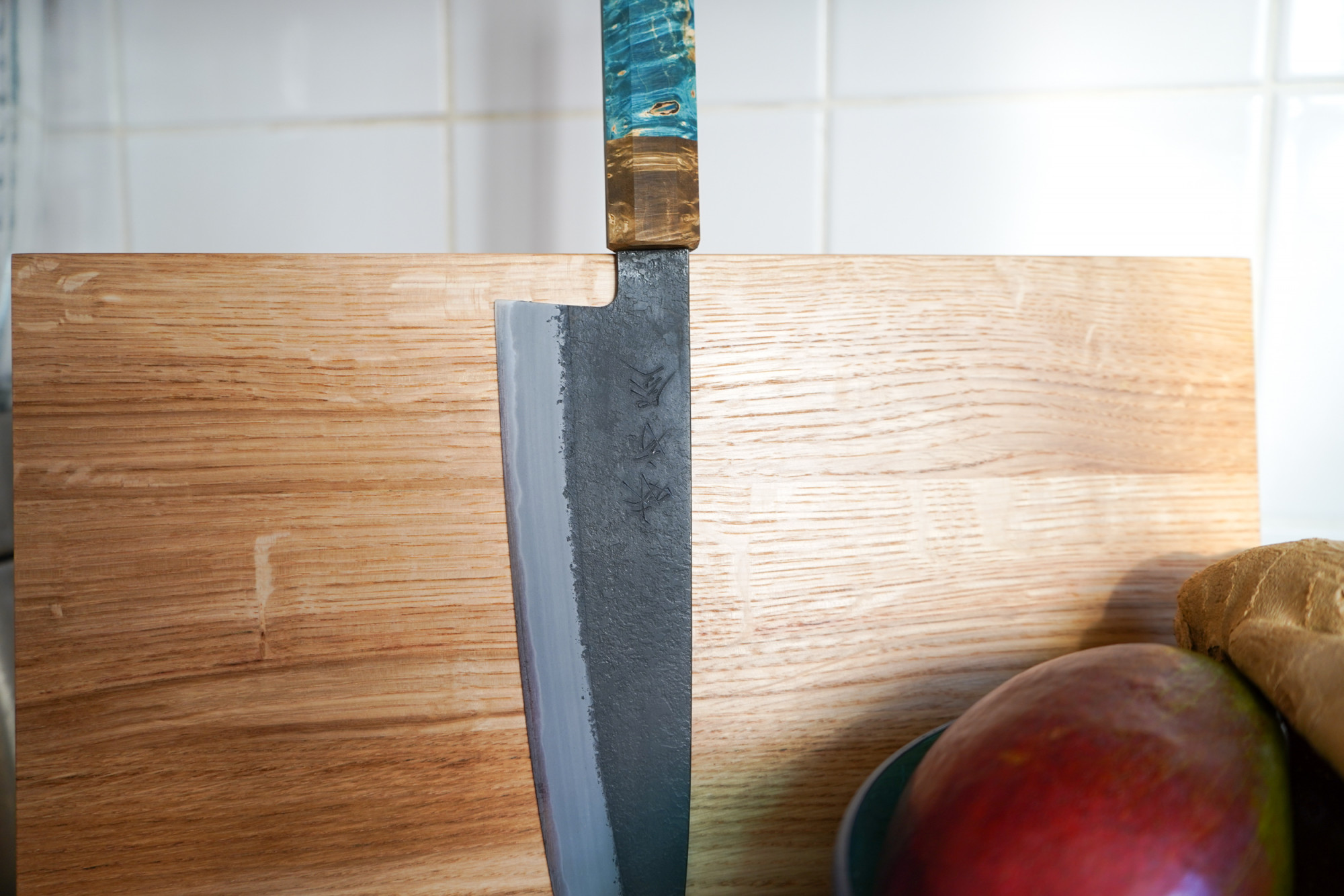 Mutsumi Hinoura Gyuto 210mm Shirogami Nashiji Kurouchi maßgeschneidertes japanisches Messer