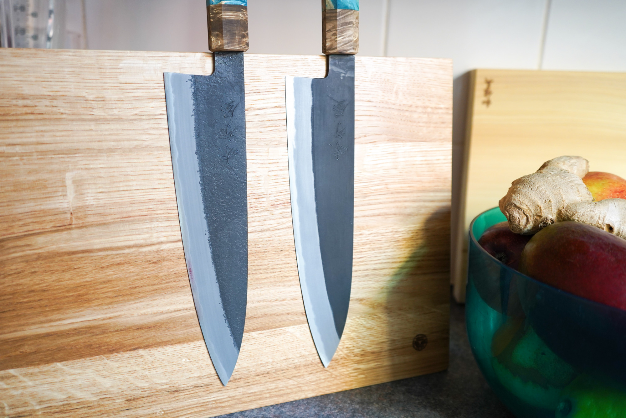 Mutsumi Hinoura Gyuto 210mm Shirogami Nashiji Kurouchi Custom Japanese Knife