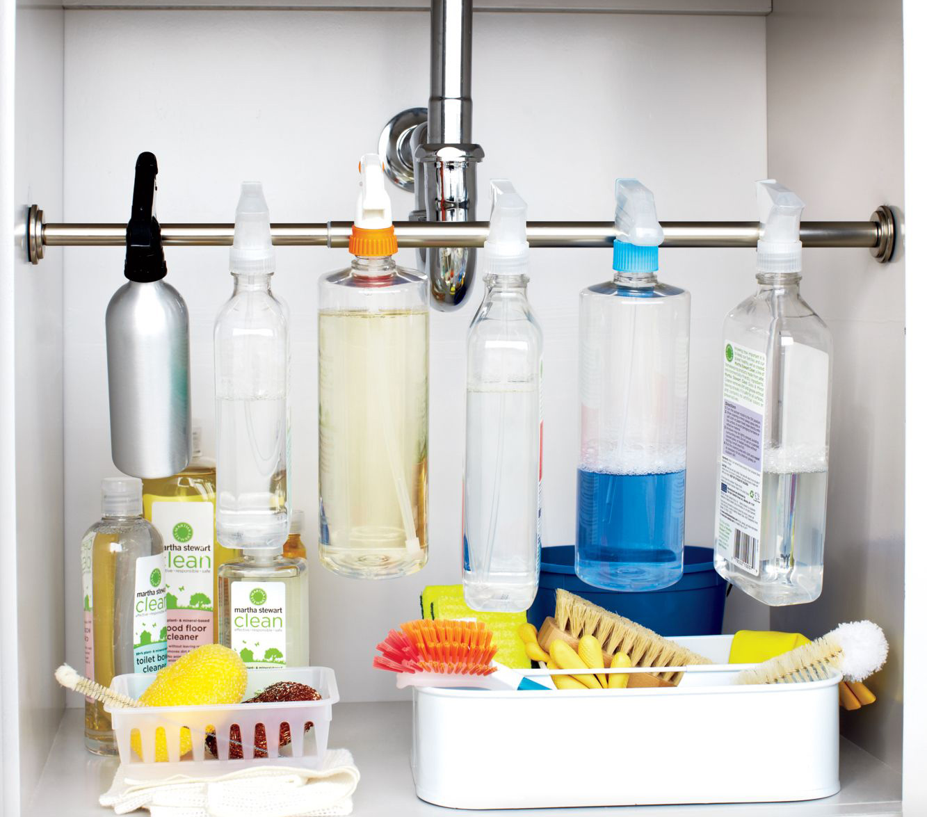 cleaning under the sink