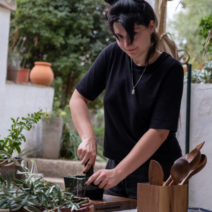 marble mortar with a pestle by oishya