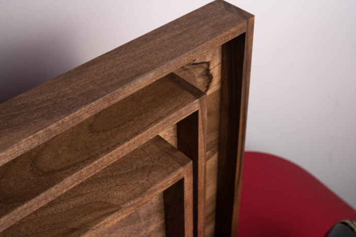 Signature Wooden Tray- Walnut trays three walnut wooden coffee trays corners