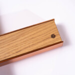 Wall Mounted Magnetic Wood Knife Rack – Copper & oak- Oishya logo copper wooden high quality cover magnetic kitchen knife rack strip japanese knives oak