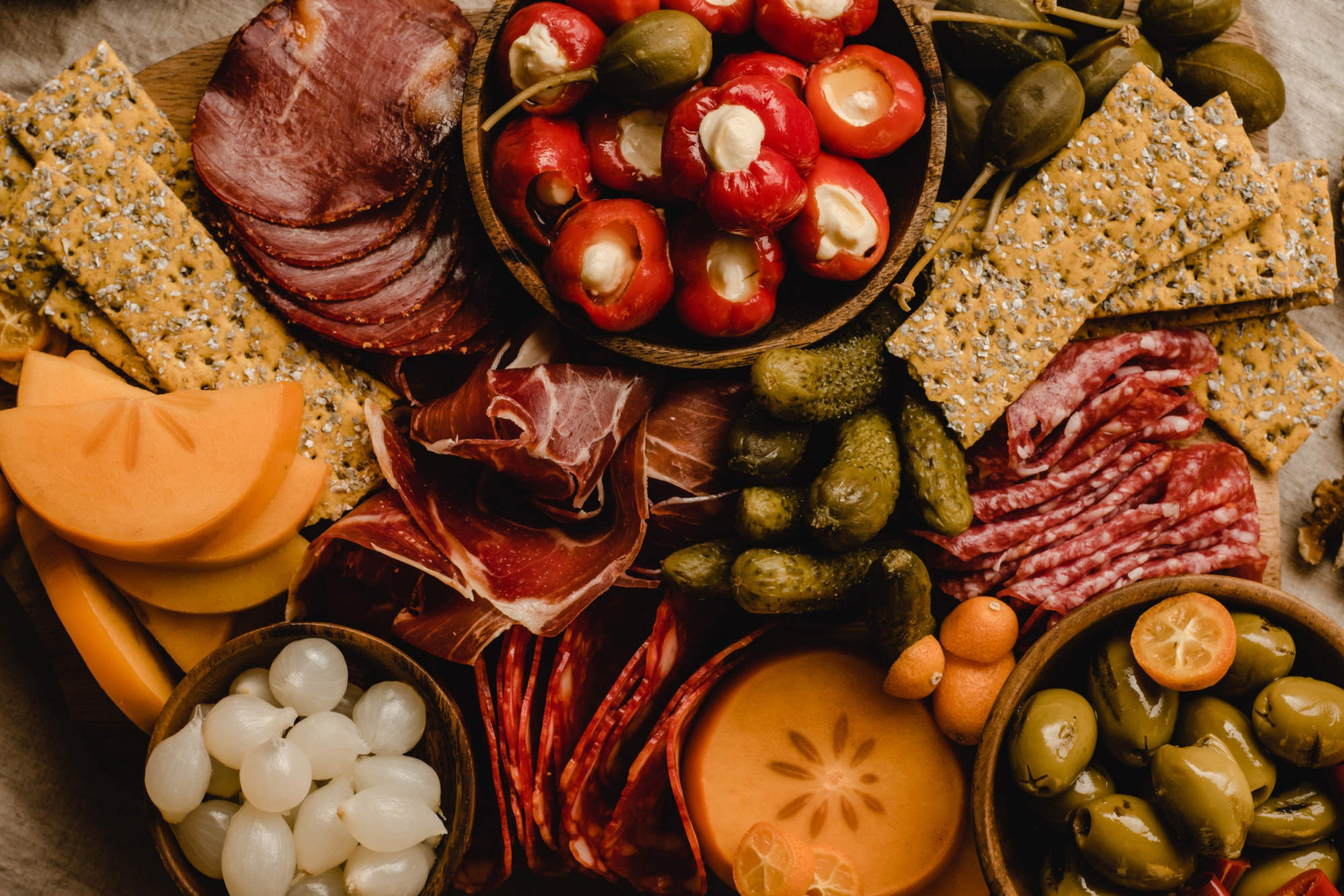 Charcuterie board close-up