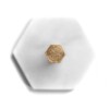 Hexagon Brass and Marble Kitchen Roll Holder Close Up