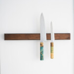 Magnetischer Holz-Messerhalter für die Wandmontage - Walnuss Stahl Total