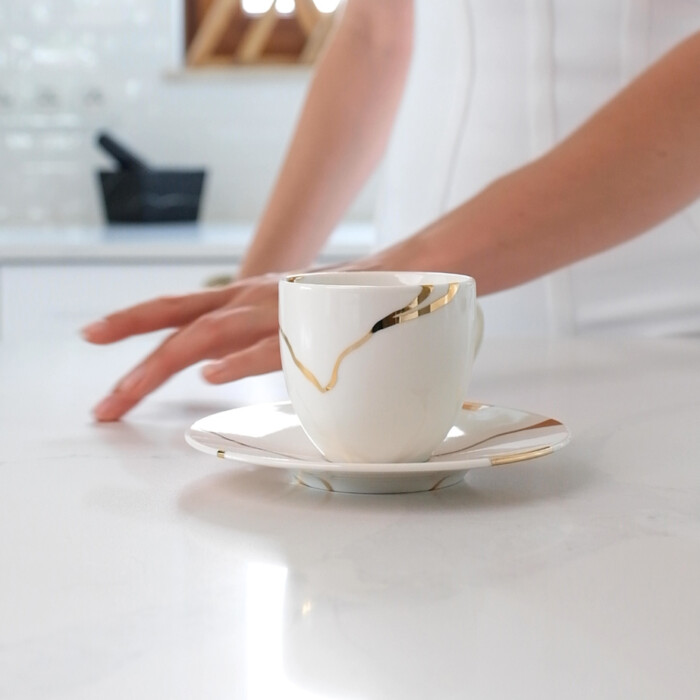 kintsugi teetassen teller feines porzellan porzellan oishya