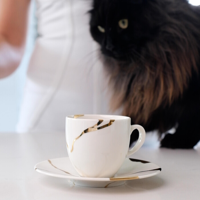 kintsugi teetassen teller feines porzellan porzellan oishya