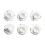 Kintsugi Collection Fine Bone China Porzellan Teetassen (inkl. Untertassen) - Set von 6