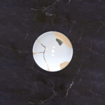 Kintsugi Collection Fine Bone China Porcelain Salad Bowl - Black background