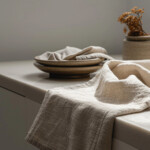 Tischdecke aus Leinen Stonewashed- Naturfarbe oishya linen homeware