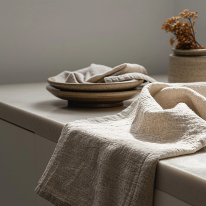 Tischdecke aus Leinen Stonewashed- Naturfarbe oishya linen homeware