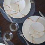 kintsugi porcelain collection fine bone china tea pot tea cups