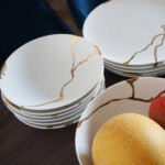 kintsugi porcelain collection fine bone china tea pot tea cups