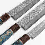 Sakai Kyuba Das Messer Klingenstärke Gravur Japanisch - Mittelmeer Blau