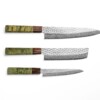 Sakai Kyuba – The Knife Set: Gyuto, Nakiri, Petty – Olive Green