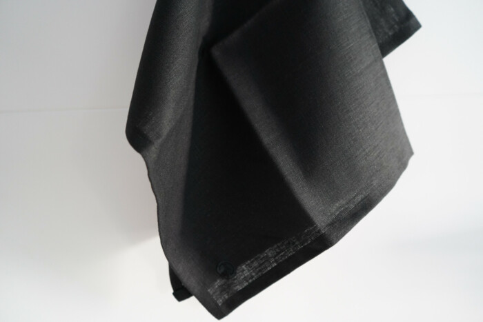 Küchenwäsche-Set mit 6 Geschirrtüchern - Off Black, Oishya-Logo