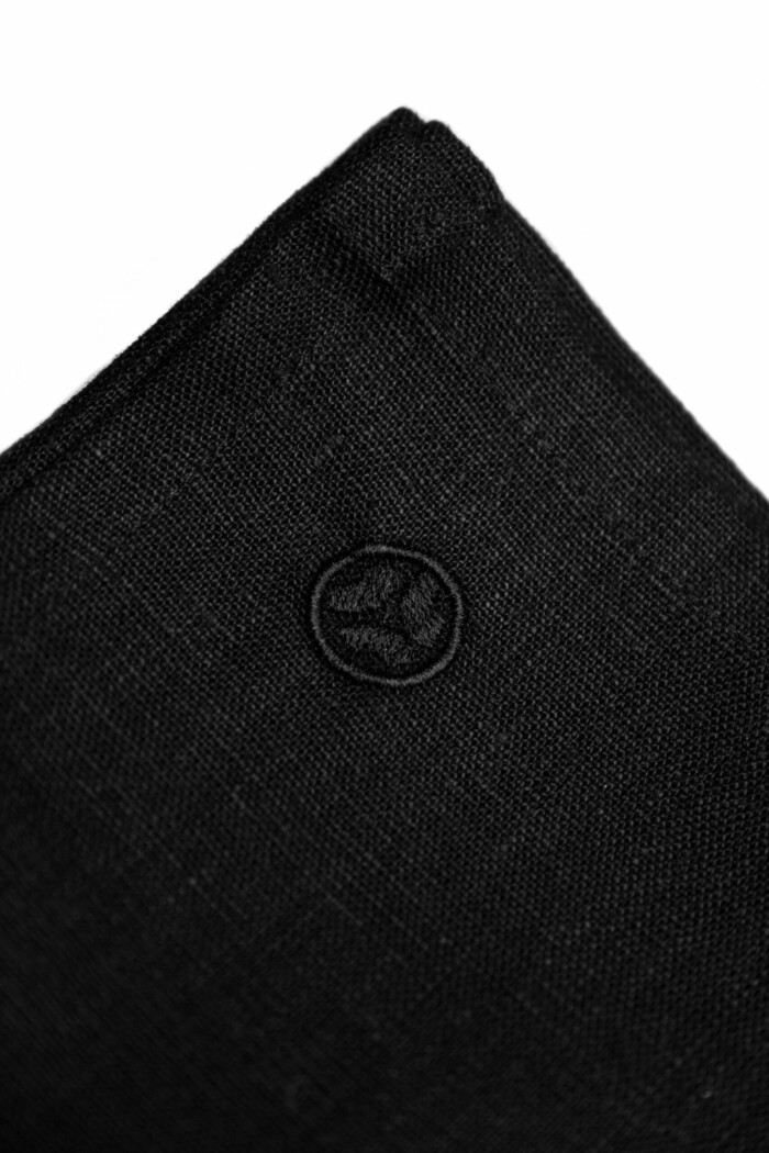 Leinen Küchenschürze off schwarz stonewashed