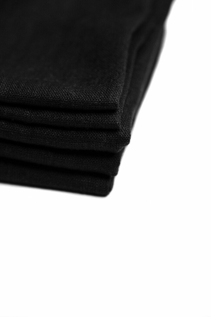 Leinen Küchenschürze off schwarz stonewashed