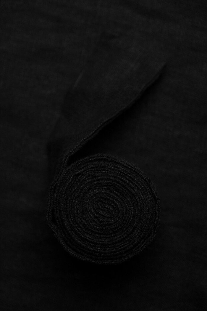 linen kitchen apron off black stonewashed