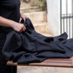 Stonewashed Linen Tablecloth – Off Black –