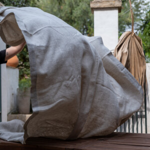 Stonewashed Linen Tablecloth – Natural Beige – Large