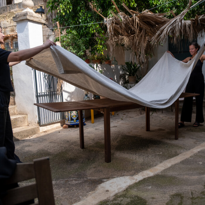 Stonewashed Linen Tablecloth – Natural Beige