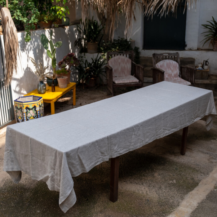 Stonewashed Linen Tablecloth – Natural Beige