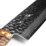 Sakai Kyuba Oishya Gyuto Chefs Knife – Natural Brown Close up