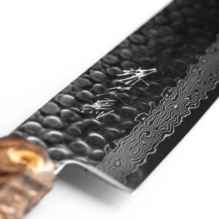 Sakai Kyuba Oishya Gyuto Chefs Knife – Natural Brown Close up