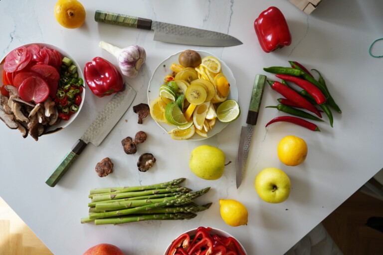 sakai kyuba fresh ingredients japanese kitchen knives