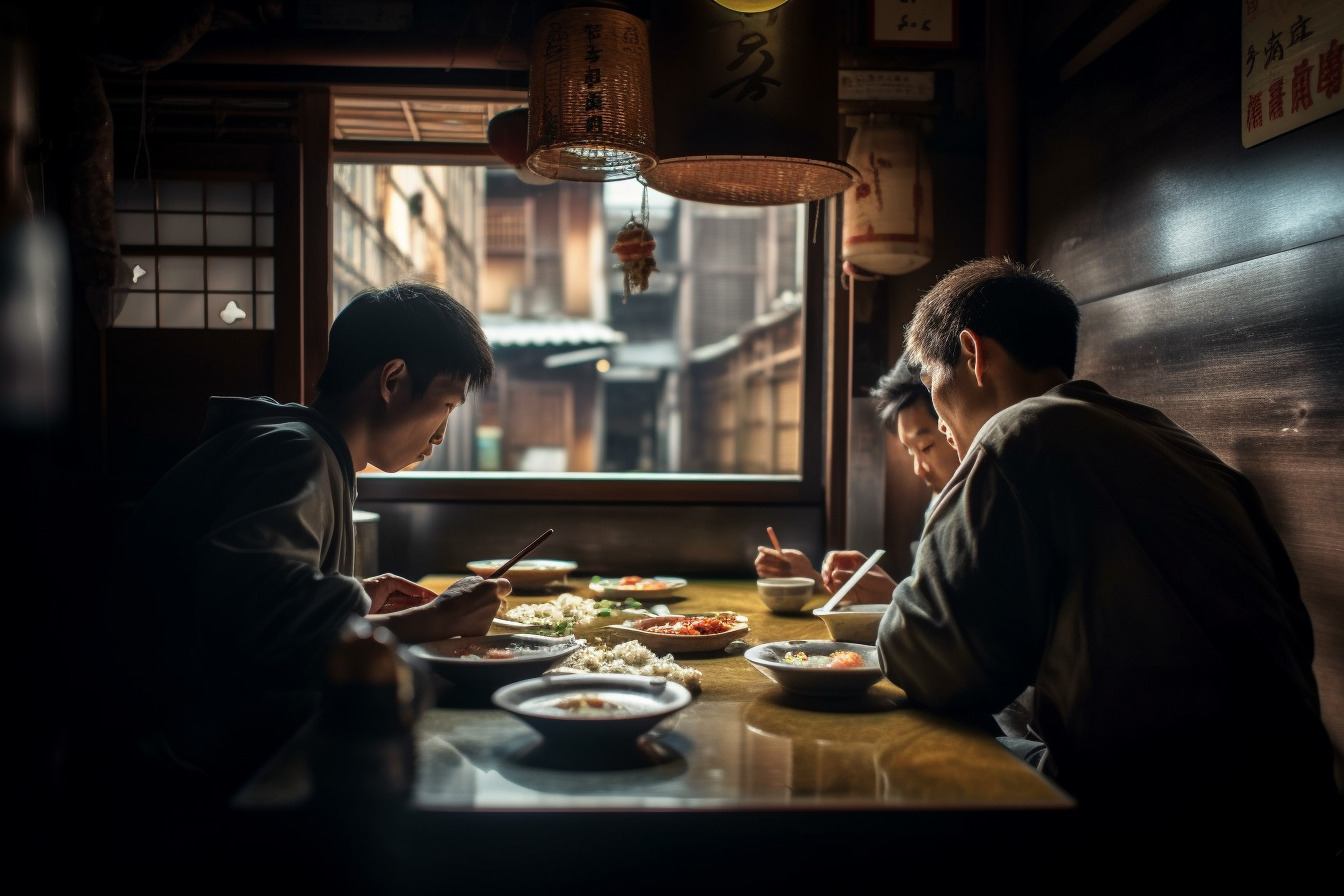 japanese people enjoying ramen