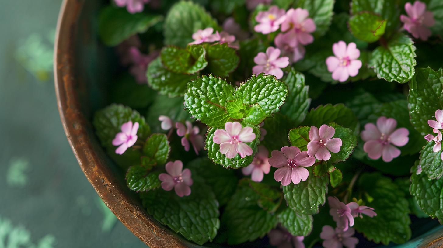 mint_as_edible_flowers_in_a_dish_high_ oishya kitchenware