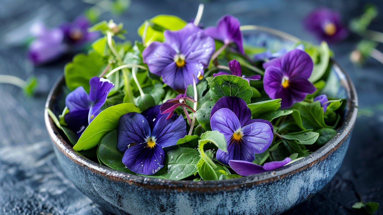 violet_as_edible_flowers_in_a_dish_in_a_salad_high_ oishya kitchenware
