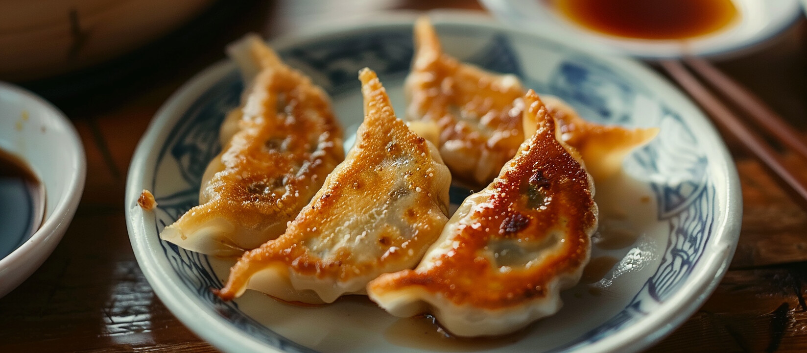 Gyoza dumplings should be always crispy on one side