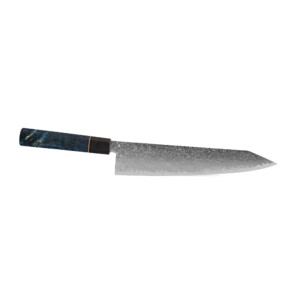 seki kyuba shin kiritsuke 24cm chefs knife mediterranean blue