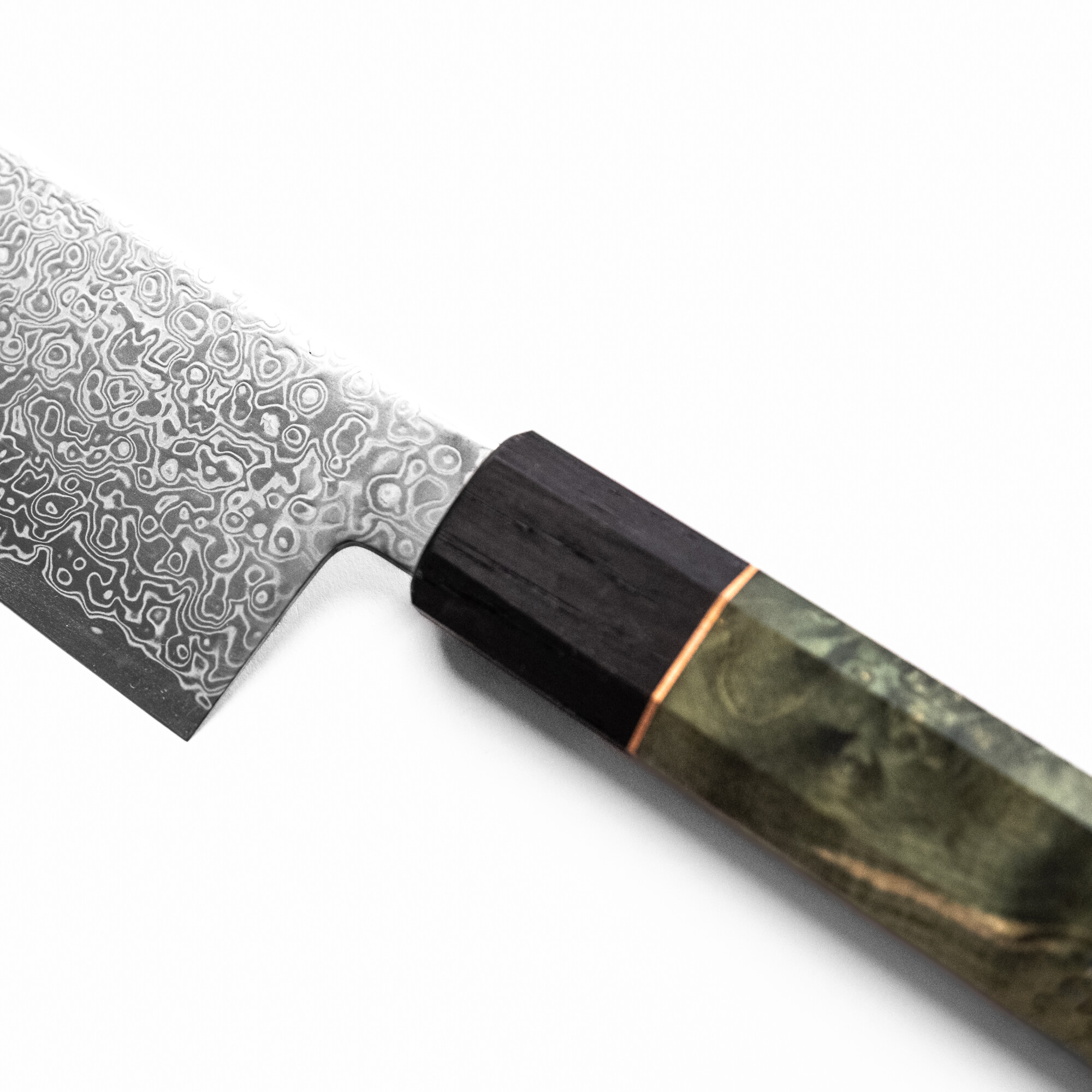 seki kyuba shin gyuto blue closeup