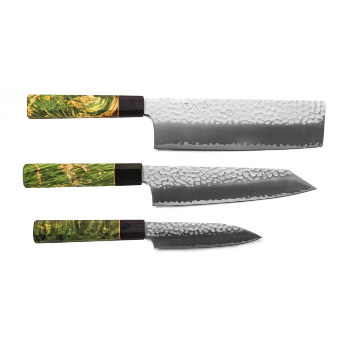 seki kyuba kata bunka nakiri petty knife set olive green seki kyuba kata bunka nakiri petty knife set olive green