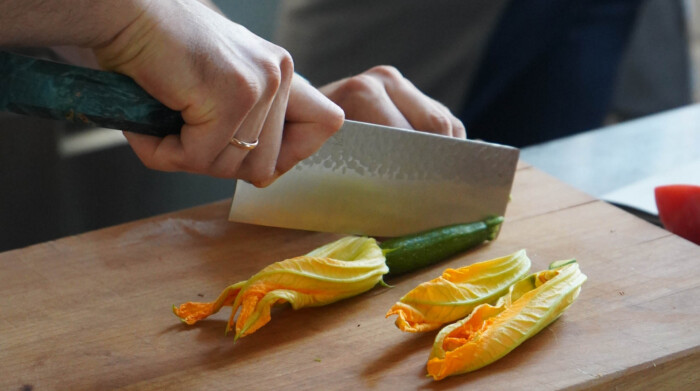 Seki Kyuba KATA Gemüsemesser Nakiri 18cm - mediterran blau Seki Kyuba KATA Gemüsemesser Nakiri 18cm - mediterran blau