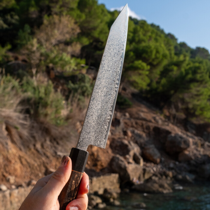 Seki Kyuba SHIN Japanisches Küchenmesser Kiritsuke 21cm Naturbraun