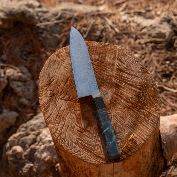 Seki Kyuba SHIN Japanese Kitchen Knife Santoku Mediterranean Blue Seki Kyuba SHIN Japanese Kitchen Knife Santoku Mediterranean Blue