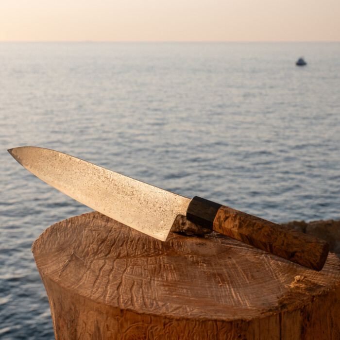 Seki Kyuba SHIN Japanese Kitchen Knife Santoku Natural Brown