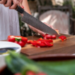 Seki Kyuba SHIN Japanisches Küchenmesser Kiritsuke 21cm Naturbraun