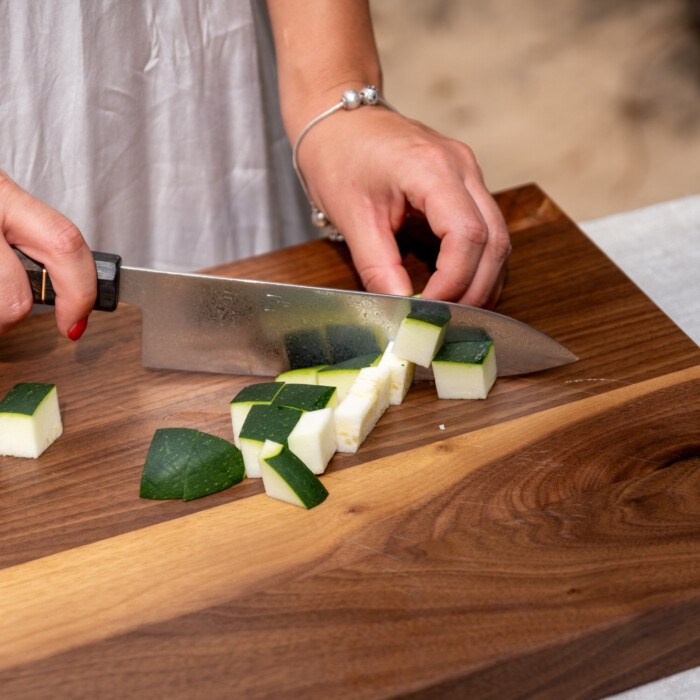 Seki Kyuba SHIN Japanese Kitchen Knife Santoku Natural Brown Seki Kyuba SHIN Japanese Kitchen Knife Santoku Natural Brown