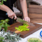 Seki Kyuba SHIN Japanisches Küchenmesser Kiritsuke 21cm Mittelmeer Blau