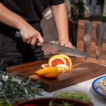 Seki Kyuba SHIN Japanisches Küchenmesser Kiritsuke 21cm Mittelmeer Blau