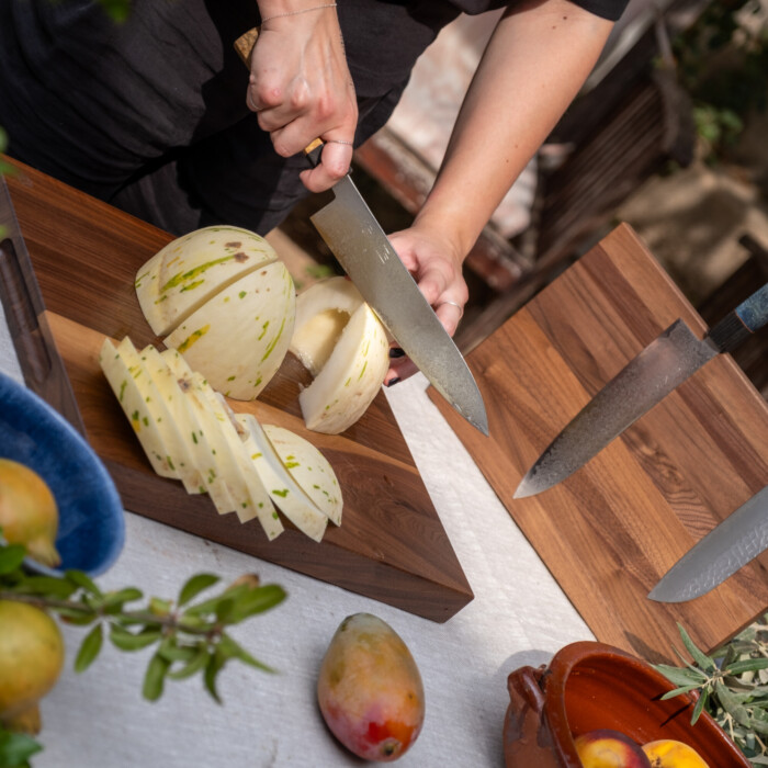 Seki Kyuba SHIN Japanisches Küchenmesser Gyuto 21cm Naturbraun