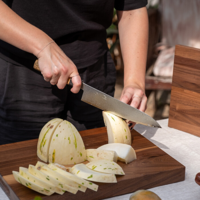 Seki Kyuba SHIN Japanese Kitchen Knife Kiritsuke 21cm Natural Brown